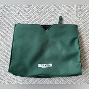 NWOT Prada Beauty Green Cosmetic Pouch